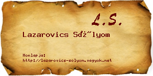 Lazarovics Sólyom névjegykártya